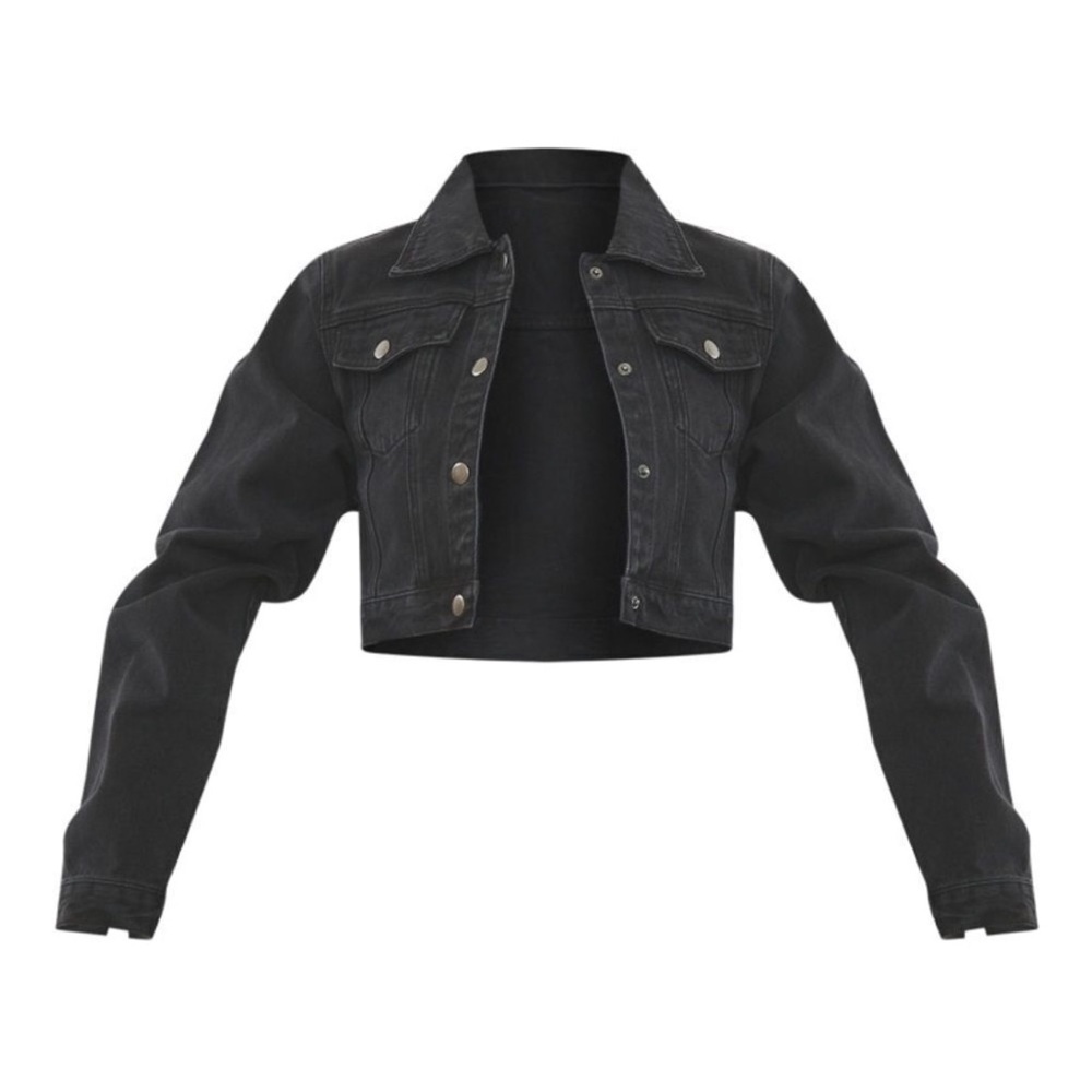 PrettyLittleThing Cropped Denim Jacket